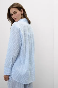 Romantic Stripes Plumetis Cotton Canvas Shirt