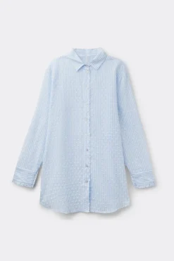 Romantic Stripes Plumetis Cotton Canvas Shirt