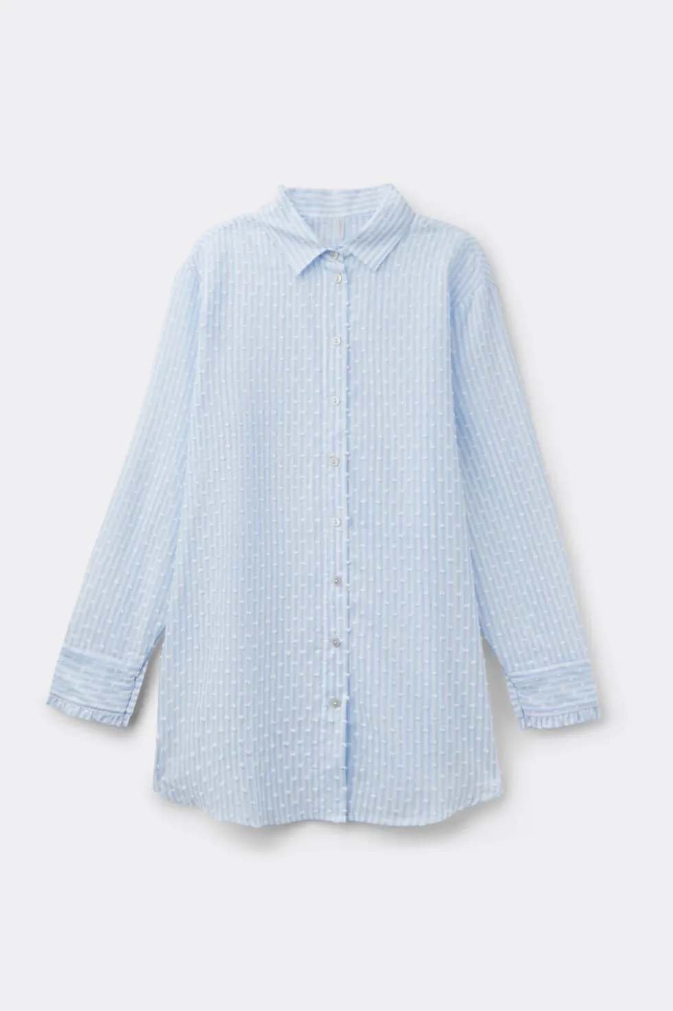 Romantic Stripes Plumetis Cotton Canvas Shirt