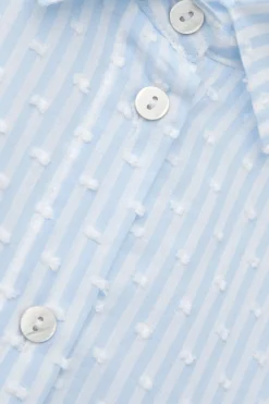Romantic Stripes Plumetis Cotton Canvas Shirt