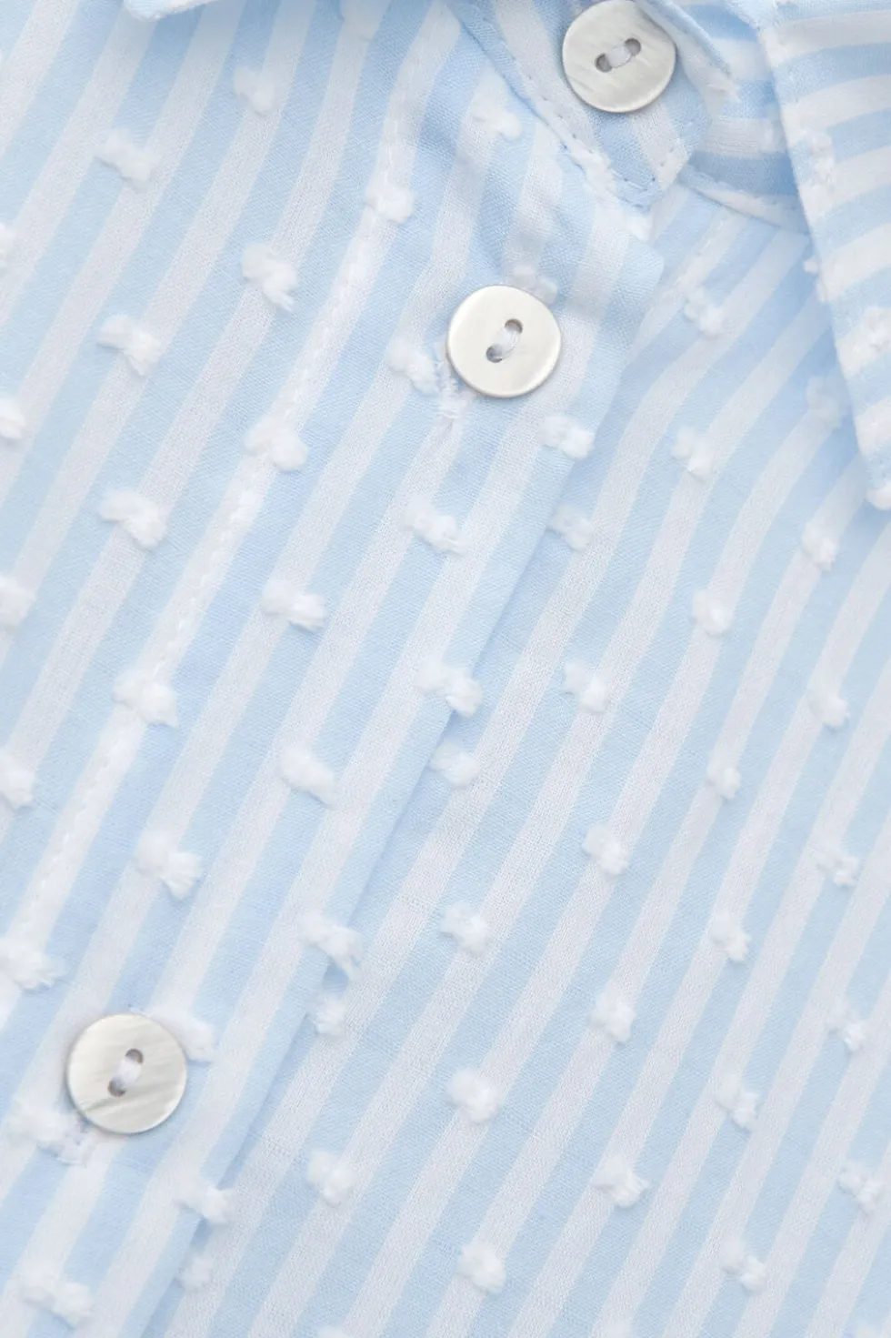 Romantic Stripes Plumetis Cotton Canvas Shirt