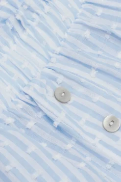 Romantic Stripes Plumetis Cotton Canvas Shorts