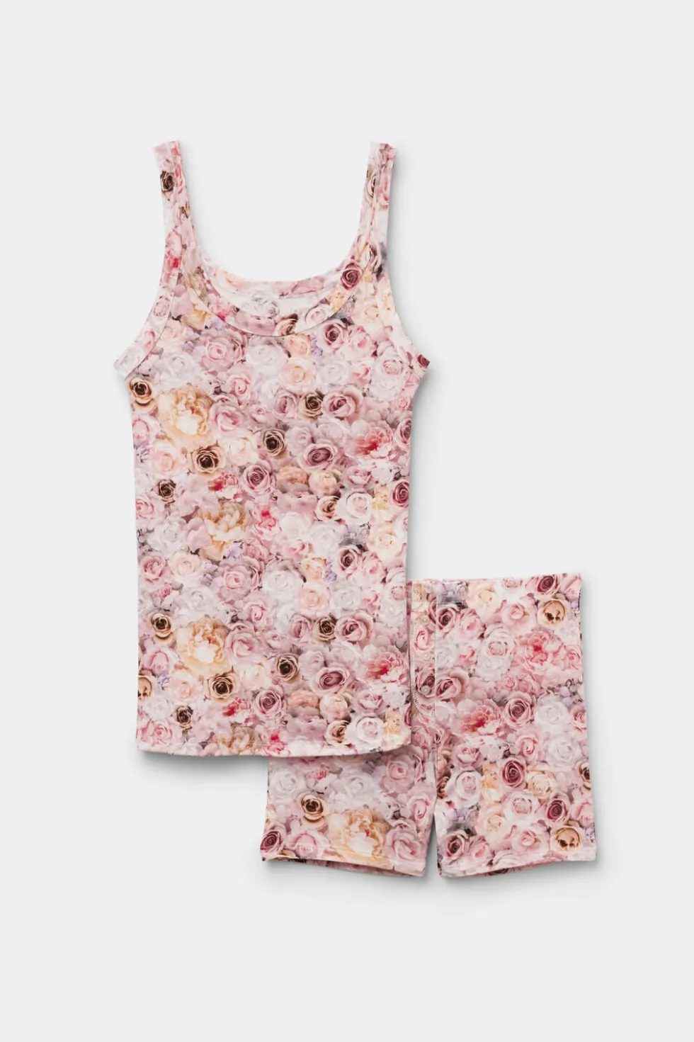Short Pajamas Tank Top in Fresh Bamboo I Bloom for You