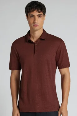 Short Sleeve Linen Polo