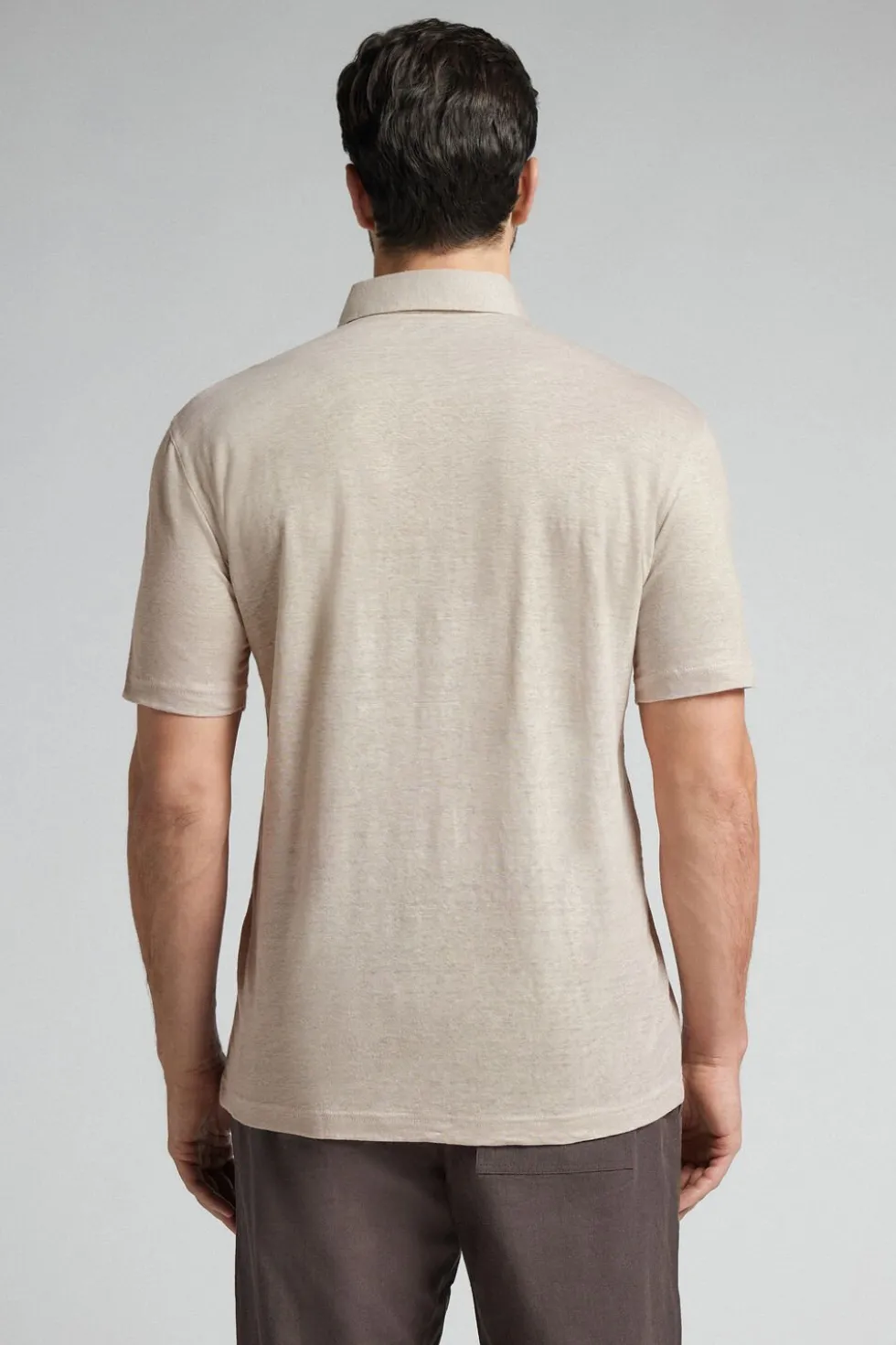 Short Sleeve Linen Polo