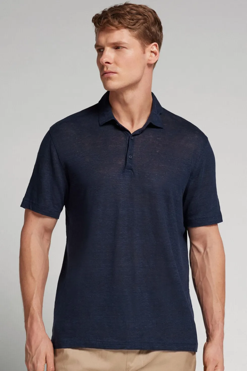 Short Sleeve Linen Polo