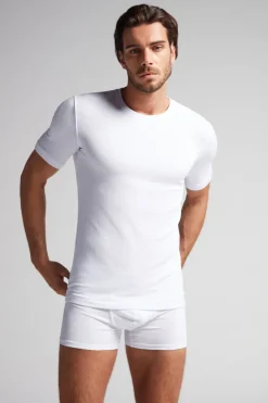 Short-Sleeve Modal-Cashmere Top