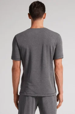 Short-Sleeve Modal-Cashmere Top