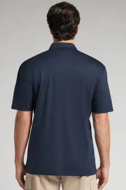 Short-Sleeved Mercerized Cotton Polo Shirt with Zip filo Premium
