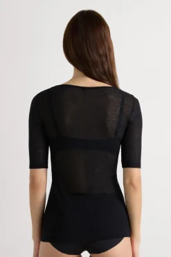 Short-Sleeved Top in Ultranatural with Cashmere