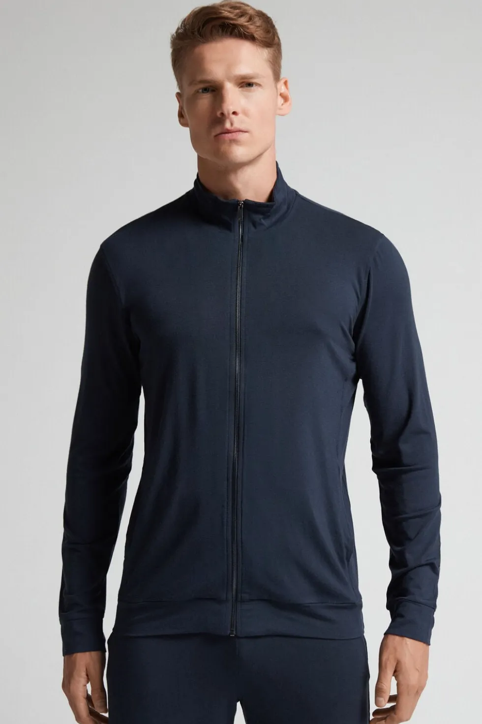 Silk and Modal Zip-Up Sweatshirt