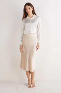 Silk Midi Skirt