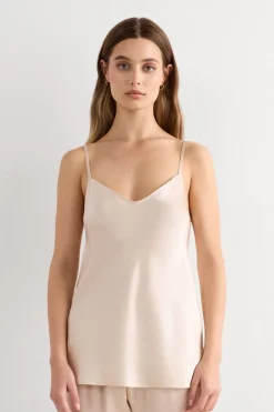 Silk Satin Top with V-neckline