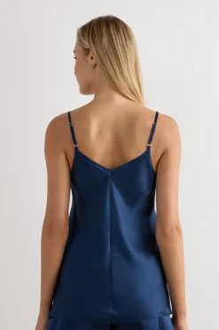 Silk Satin Top with V-neckline