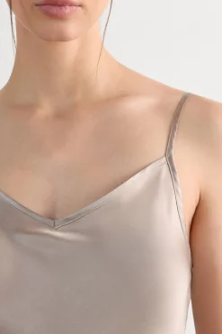 Silk Satin Top with V-neckline