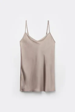 Silk Satin Top with V-neckline