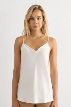 Silk Satin Top with V-neckline