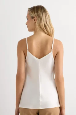 Silk Satin Top with V-neckline