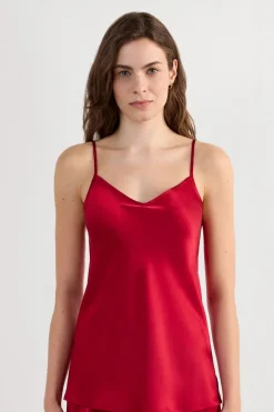 Silk Satin Top with V-neckline