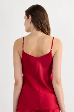Silk Satin Top with V-neckline