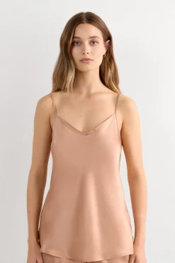 Silk Satin Top with V-neckline