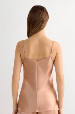 Silk Satin Top with V-neckline