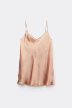 Silk Satin Top with V-neckline