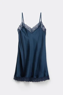 Silk Slip with Lace Insert Detail