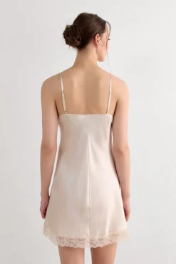 Silk Slip with Lace Insert Detail