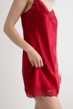 Silk Slip with Lace Insert Detail