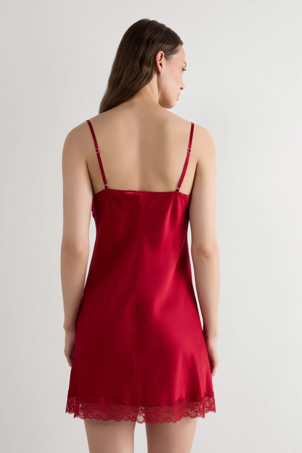 Silk Slip with Lace Insert Detail