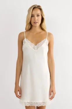 Silk Slip with Lace Insert Detail