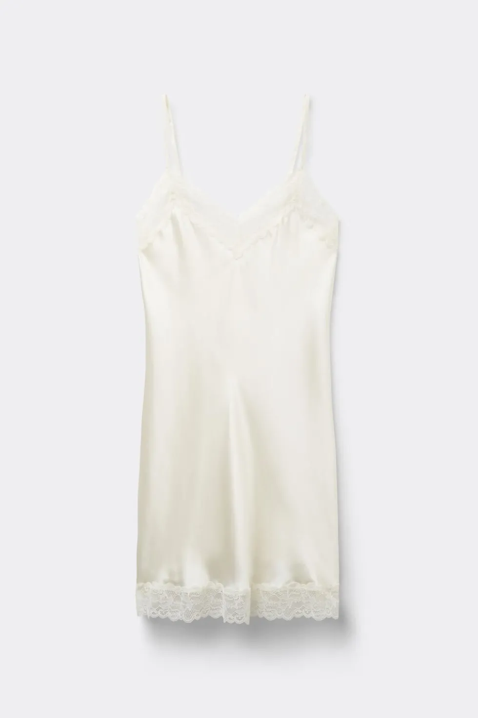 Silk Slip with Lace Insert Detail