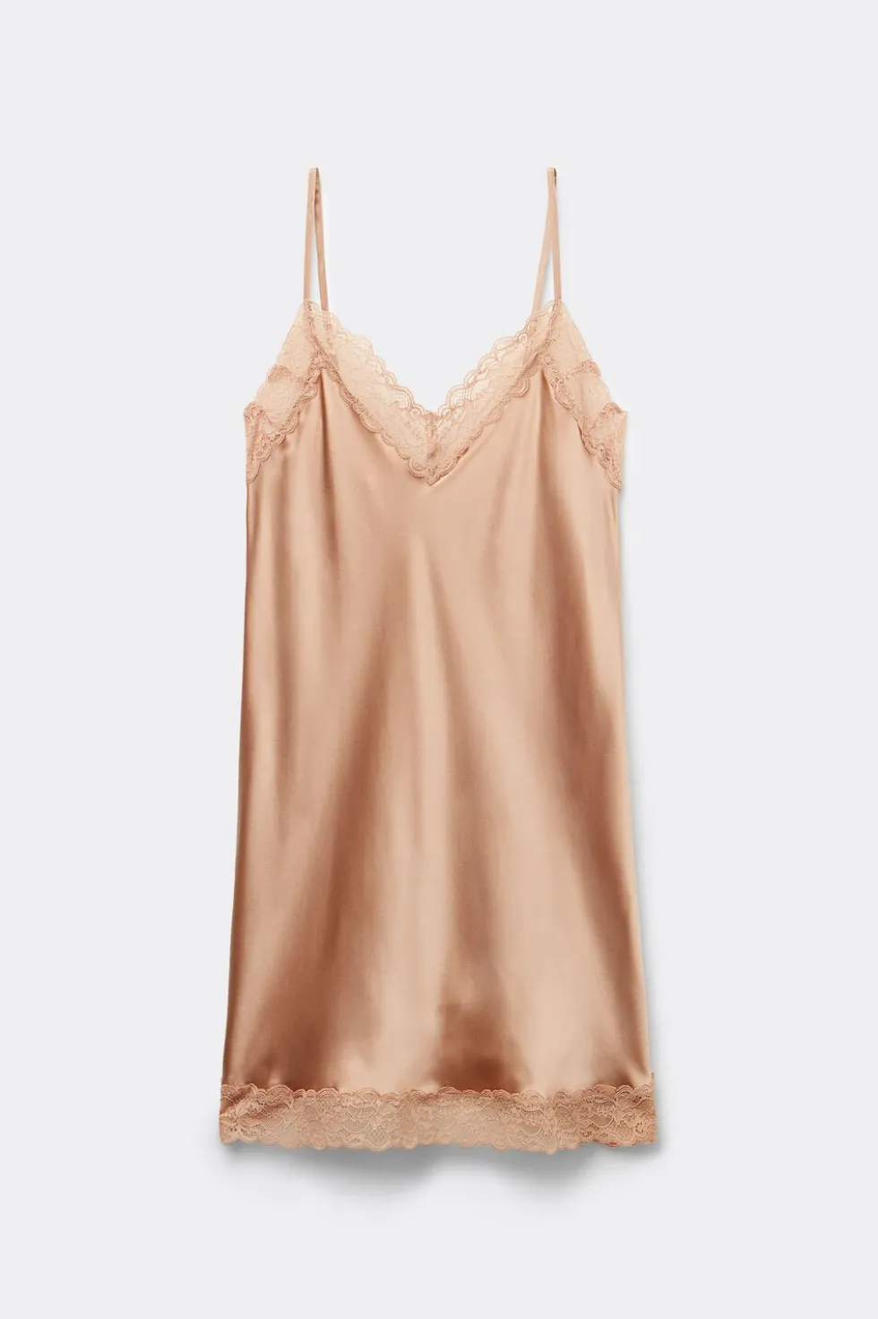 Silk Slip with Lace Insert Detail