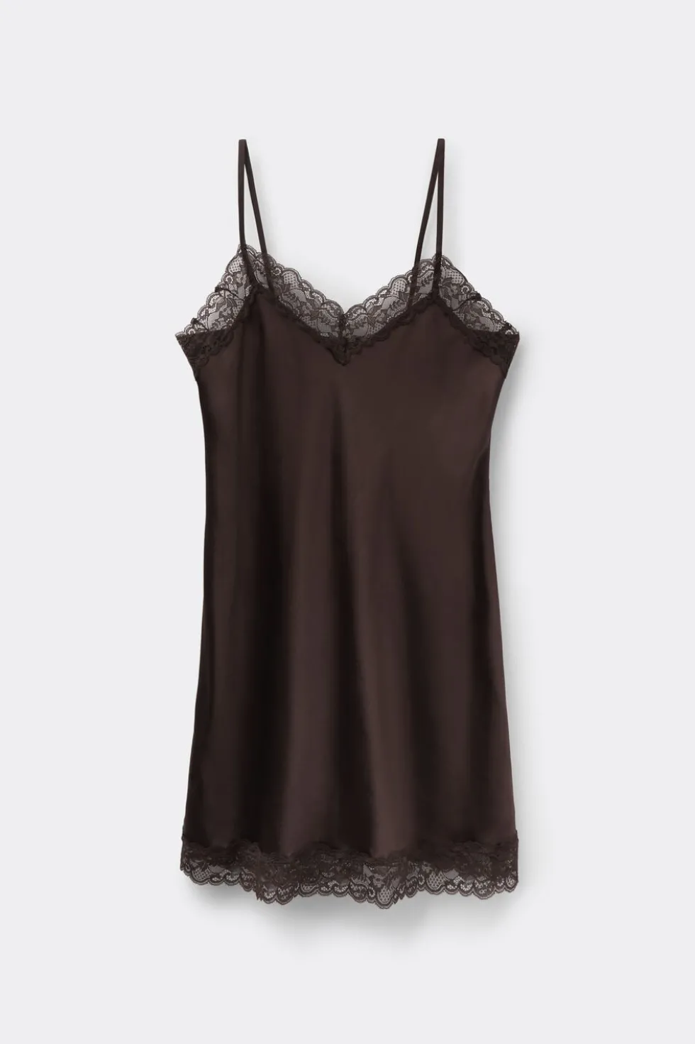 Silk Slip with Lace Insert Detail