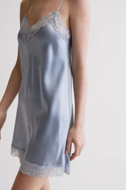 Silk Slip with Lace Insert Detail