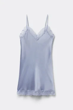 Silk Slip with Lace Insert Detail