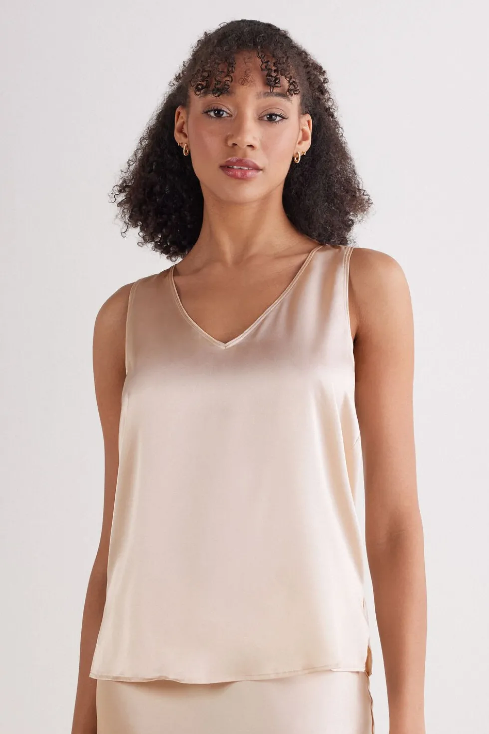 Silk V-Neck Tank Top