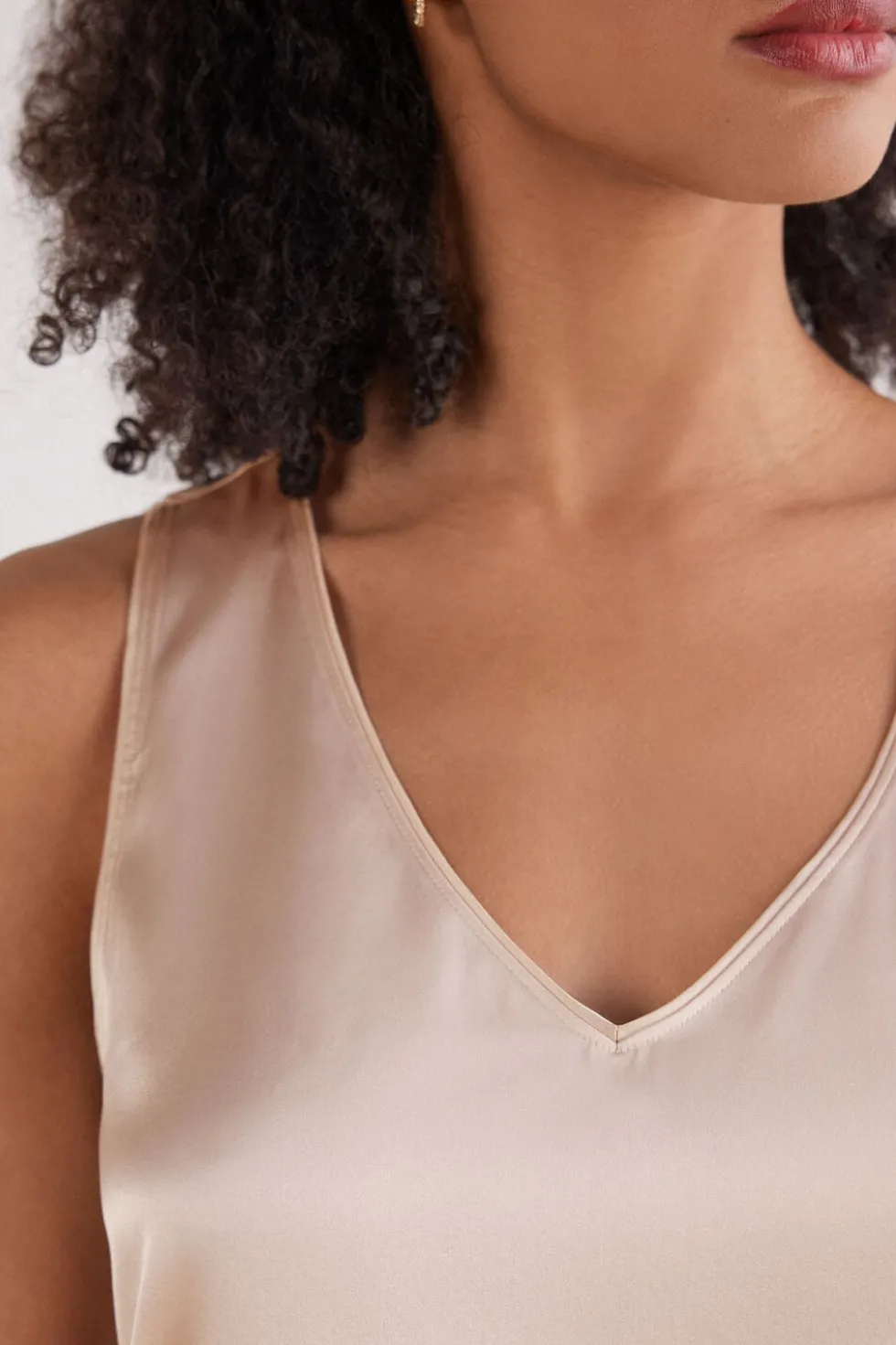 Silk V-Neck Tank Top