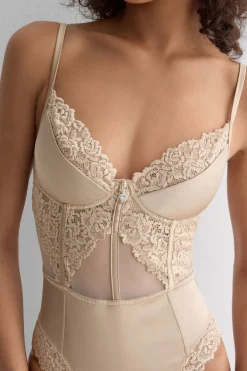 Silky Flowers Demilune Bodysuit