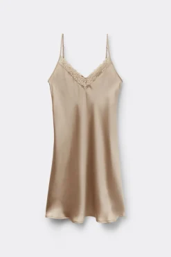 Silky Flowers Silk and Lace Chemise