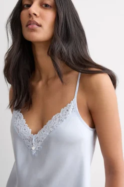 Silky Flowers Silk and Lace Chemise