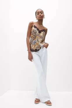 Simply Iconic Animal Print Viscose Satin Top