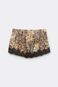 Simply Iconic Animal Print Viscose Satin Shorts