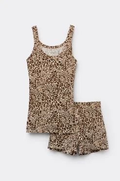 Simply Iconic Short Tank Top Pajamas in Animal Print
