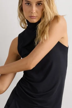 Sleeveless Turtleneck Micromodal Shirt