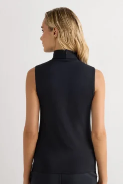 Sleeveless Turtleneck Micromodal Shirt