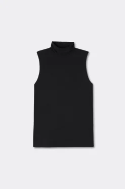 Sleeveless Turtleneck Micromodal Shirt