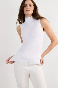 Sleeveless Turtleneck Micromodal Shirt