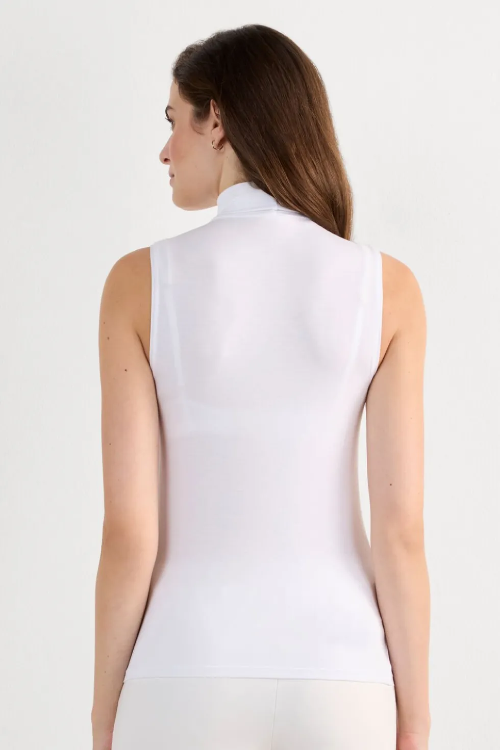 Sleeveless Turtleneck Micromodal Shirt
